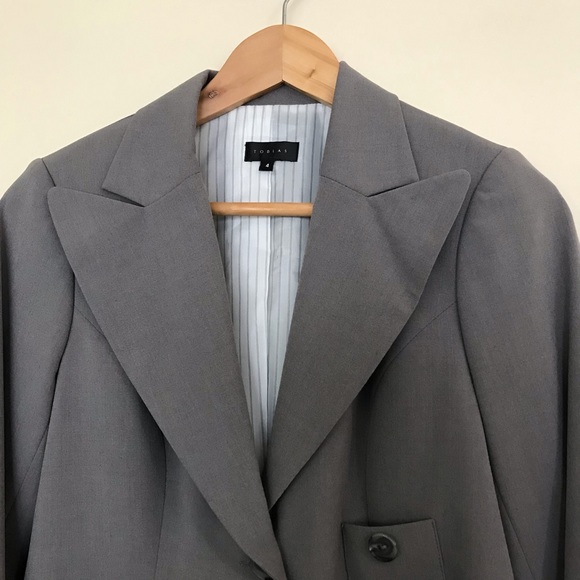 Tobias Single Button Blazer | Grey Office Career Wear Blazer - Picture 2 of 12